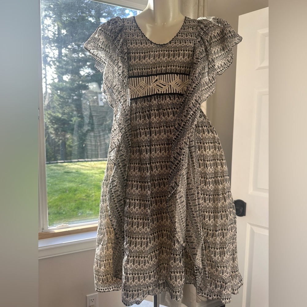 French Connection Flutter Sleeve Dress